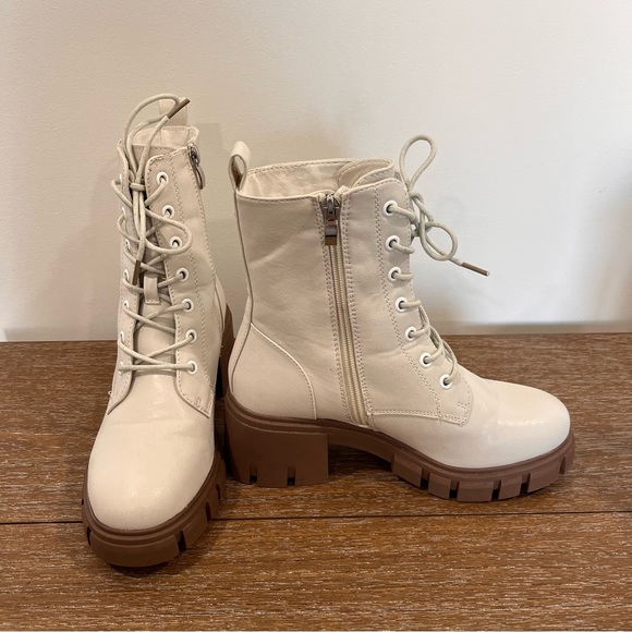 Dirty Laundry | combat boot chunky sole cream color 6 newz boots - Picture 6 of 10